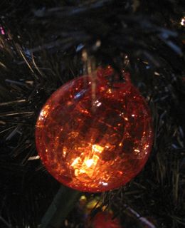 A glass tree ornament