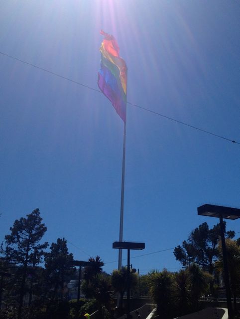 The Gay Pride flag at Castro and Market